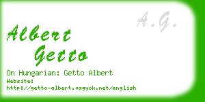 albert getto business card